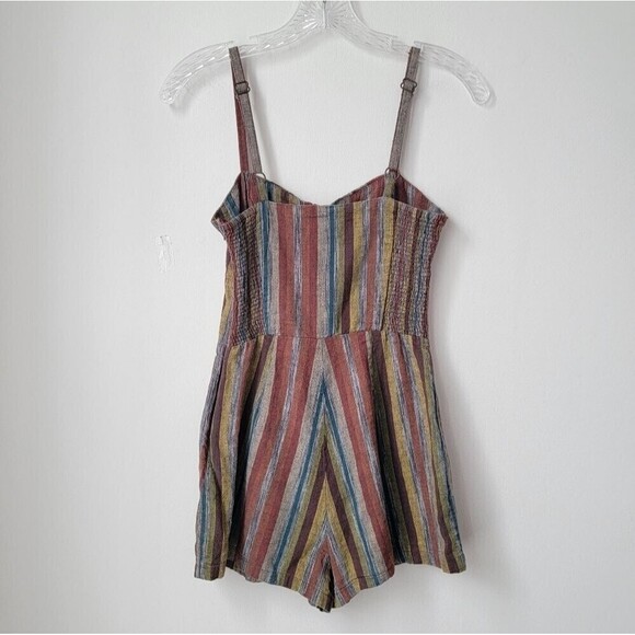FOREVER 21 BOUTIQUE Earh Colors Striped Romper Size Small - Picture 7 of 7